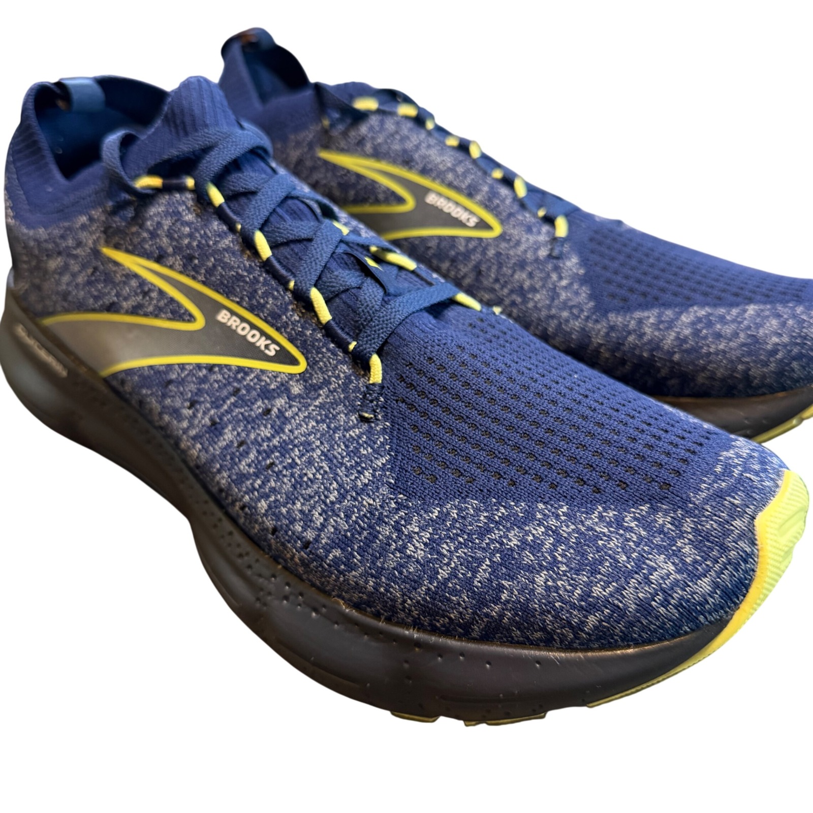 Brooks Glycerin Stealthfit 20 Mens Running Shoes Blue Yellow 1103841d404 Size 12